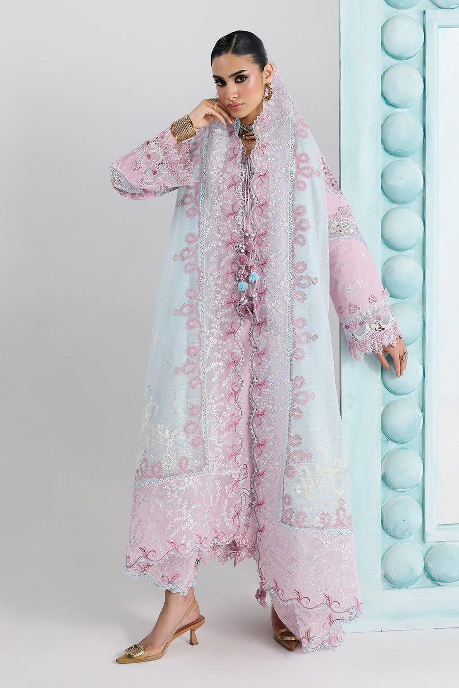 Qalamkar Festive Embroidered Lawn Unstitched 3Pc Suit QFL-02 ISANE