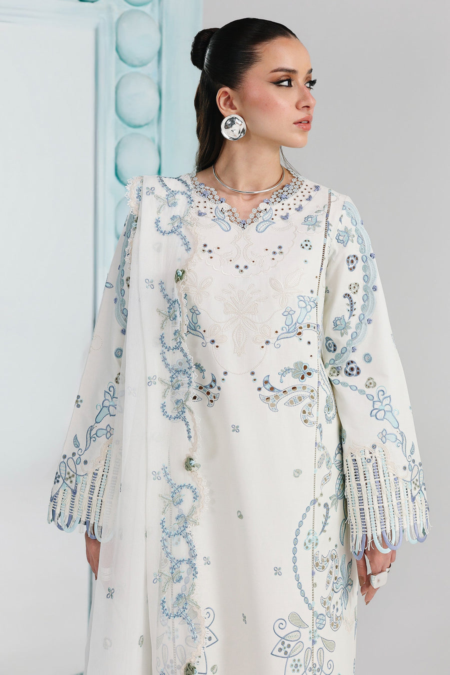 Qalamkar Festive Embroidered Lawn Unstitched 3Pc Suit QFL-03 IRMIN