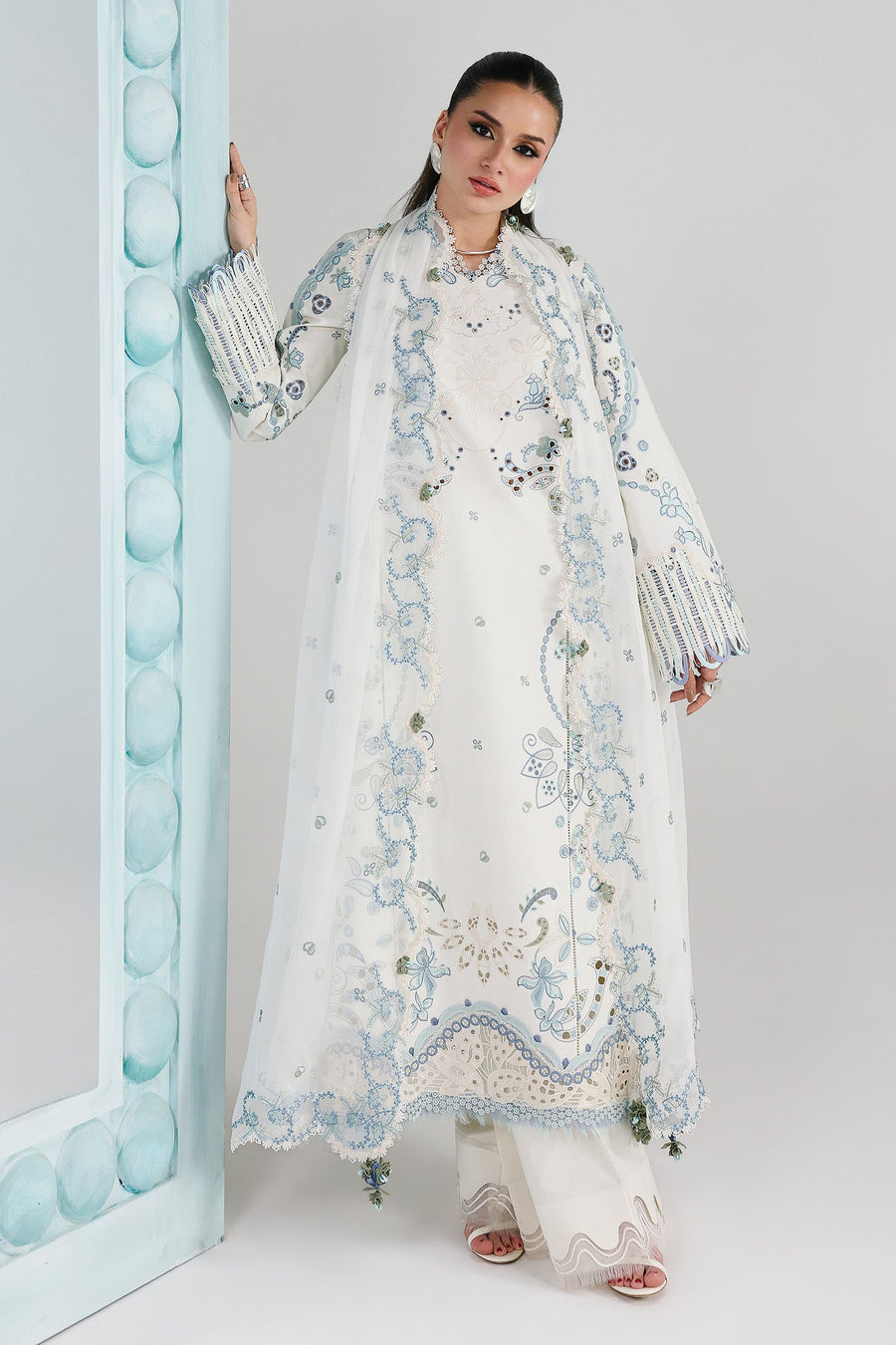 Qalamkar Festive Embroidered Lawn Unstitched 3Pc Suit QFL-03 IRMIN