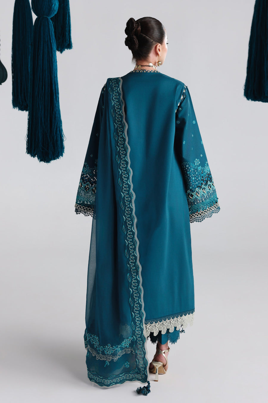 Qalamkar Festive Embroidered Lawn Unstitched 3Pc Suit QFL-07 KAISA