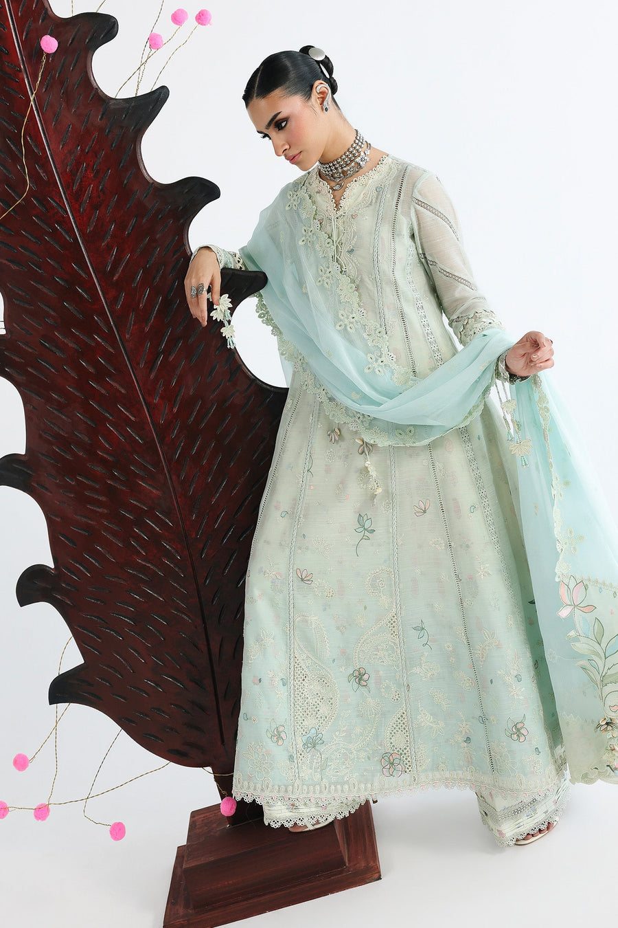 Qalamkar Festive Embroidered Lawn Unstitched 3Pc Suit QFL-08 SABEL