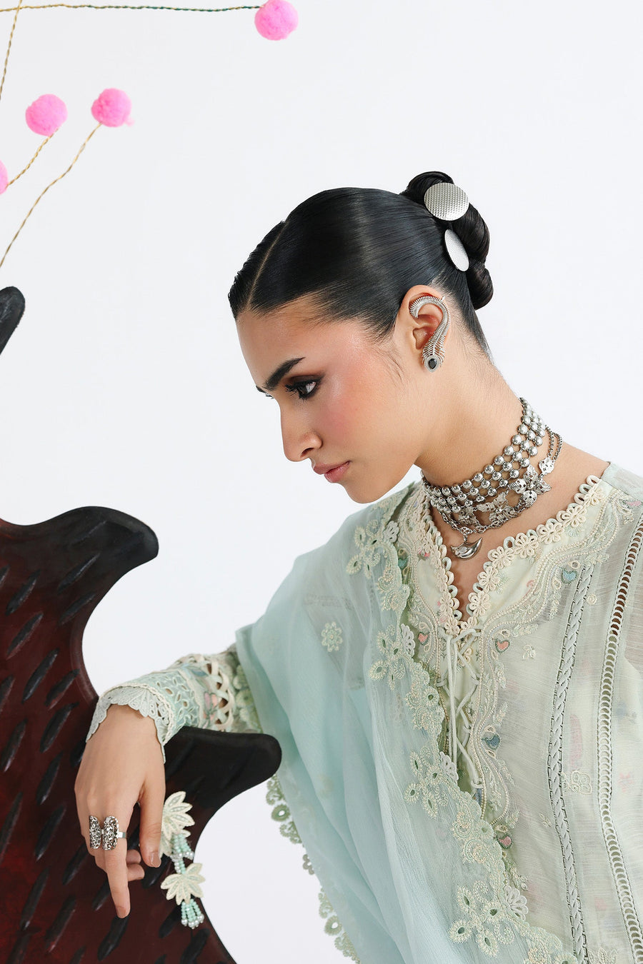 Qalamkar Festive Embroidered Lawn Unstitched 3Pc Suit QFL-08 SABEL