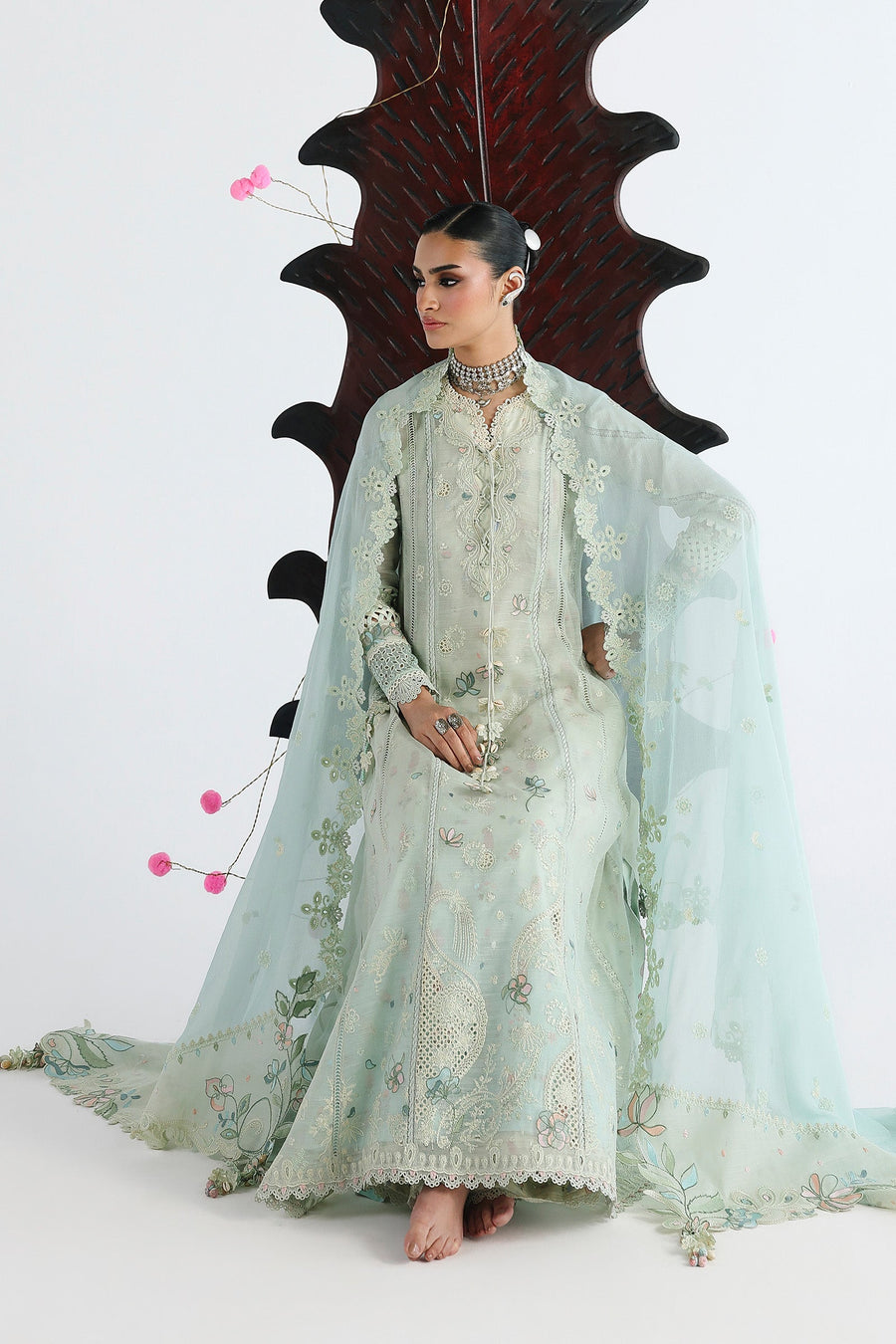 Qalamkar Festive Embroidered Lawn Unstitched 3Pc Suit QFL-08 SABEL