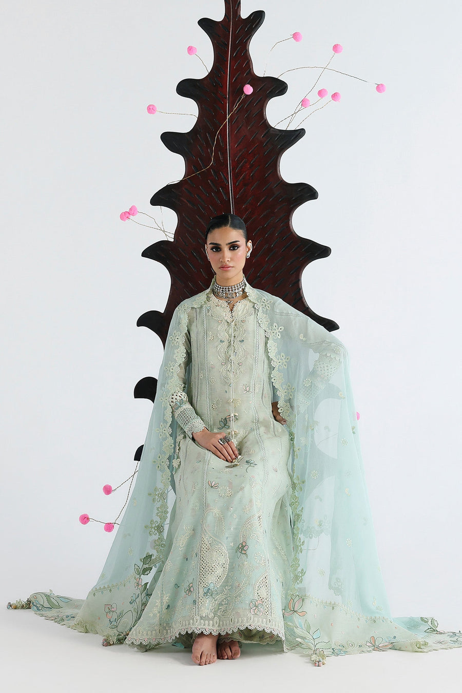 Qalamkar Festive Embroidered Lawn Unstitched 3Pc Suit QFL-08 SABEL