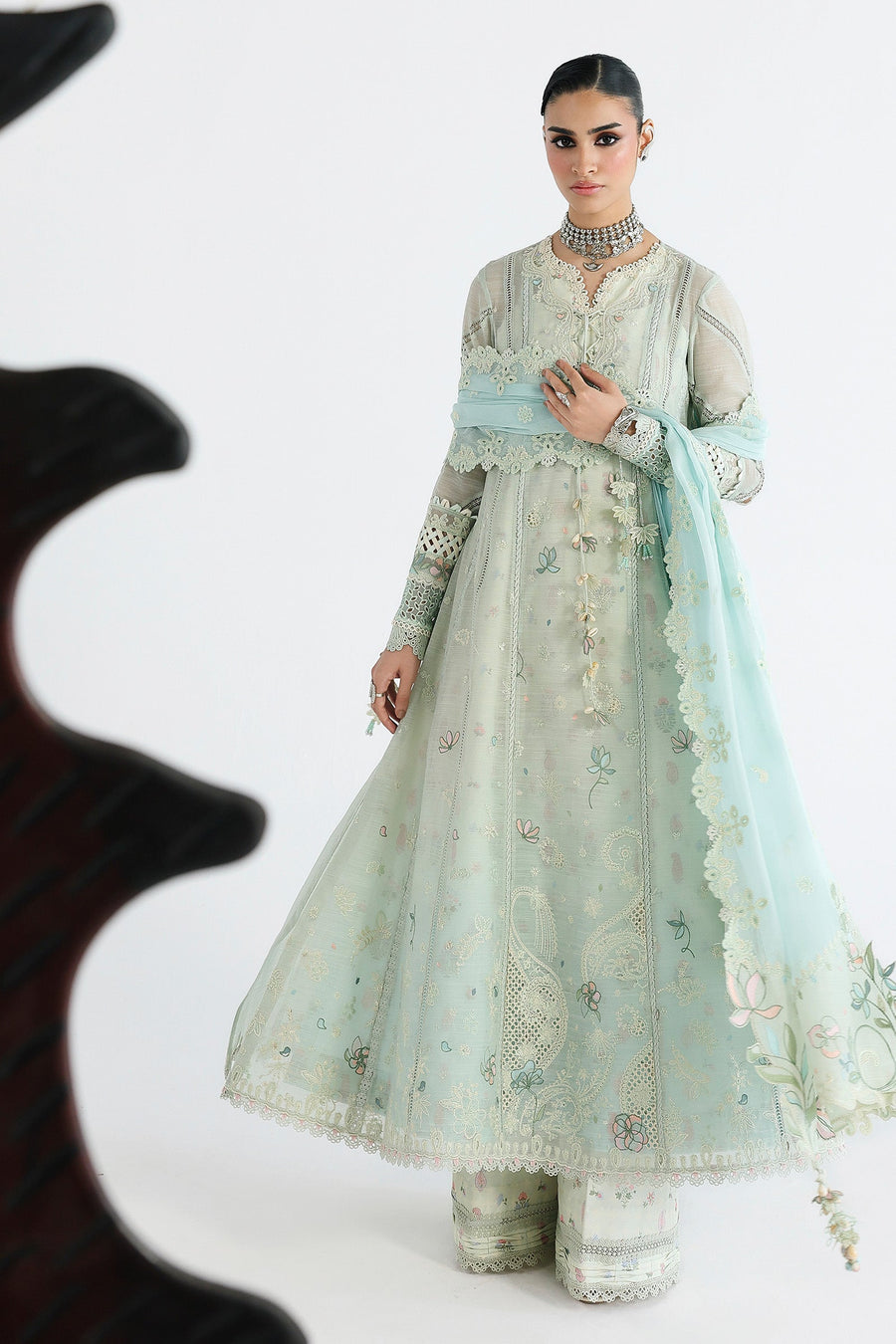 Qalamkar Festive Embroidered Lawn Unstitched 3Pc Suit QFL-08 SABEL