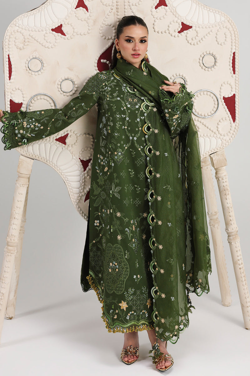 Qalamkar Festive Embroidered Lawn Unstitched 3Pc Suit QFL-09 VESTA