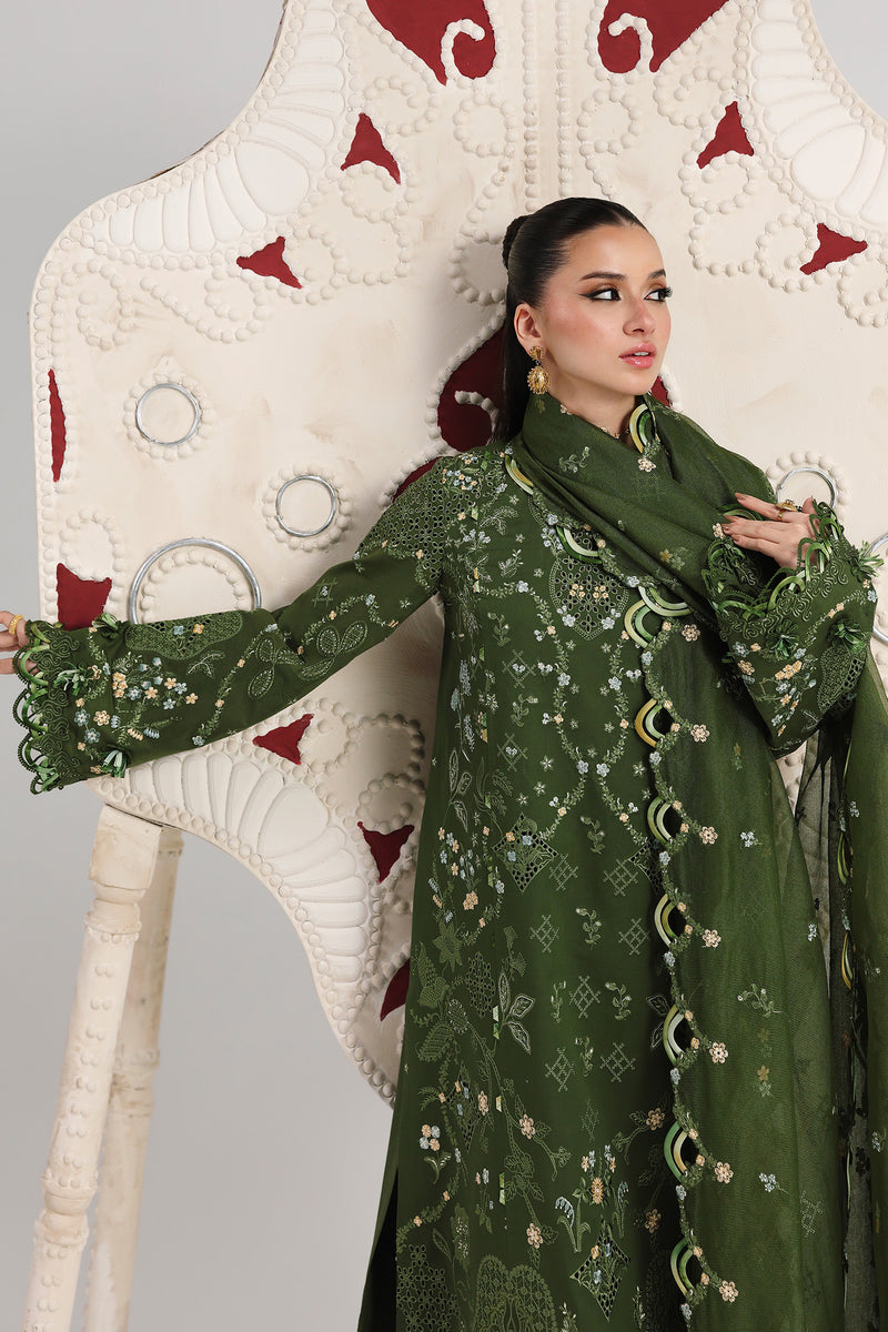 Qalamkar Festive Embroidered Lawn Unstitched 3Pc Suit QFL-09 VESTA