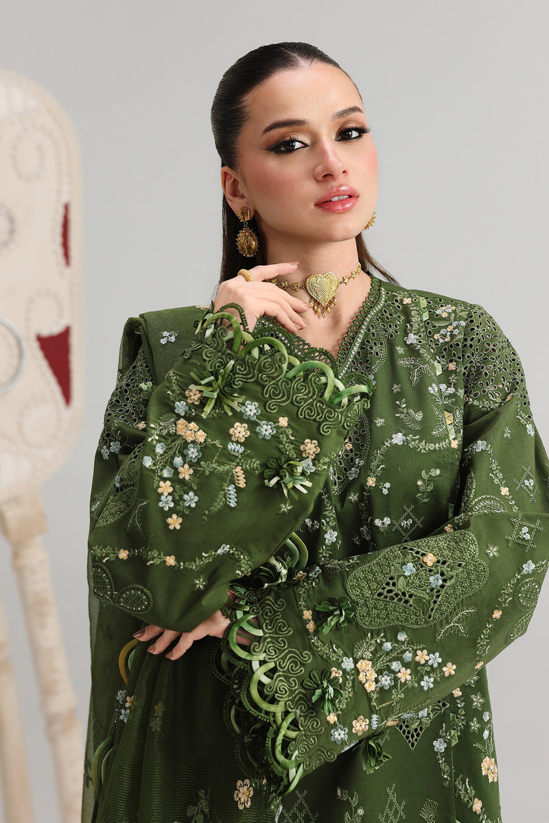 Qalamkar Festive Embroidered Lawn Unstitched 3Pc Suit QFL-09 VESTA