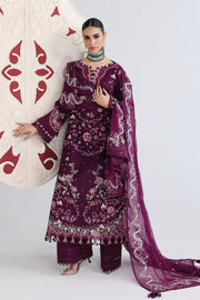 Qalamkar Festive Embroidered Lawn Unstitched 3Pc Suit QFL-10 TRESA