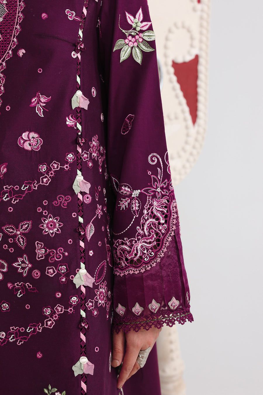 Qalamkar Festive Embroidered Lawn Unstitched 3Pc Suit QFL-10 TRESA