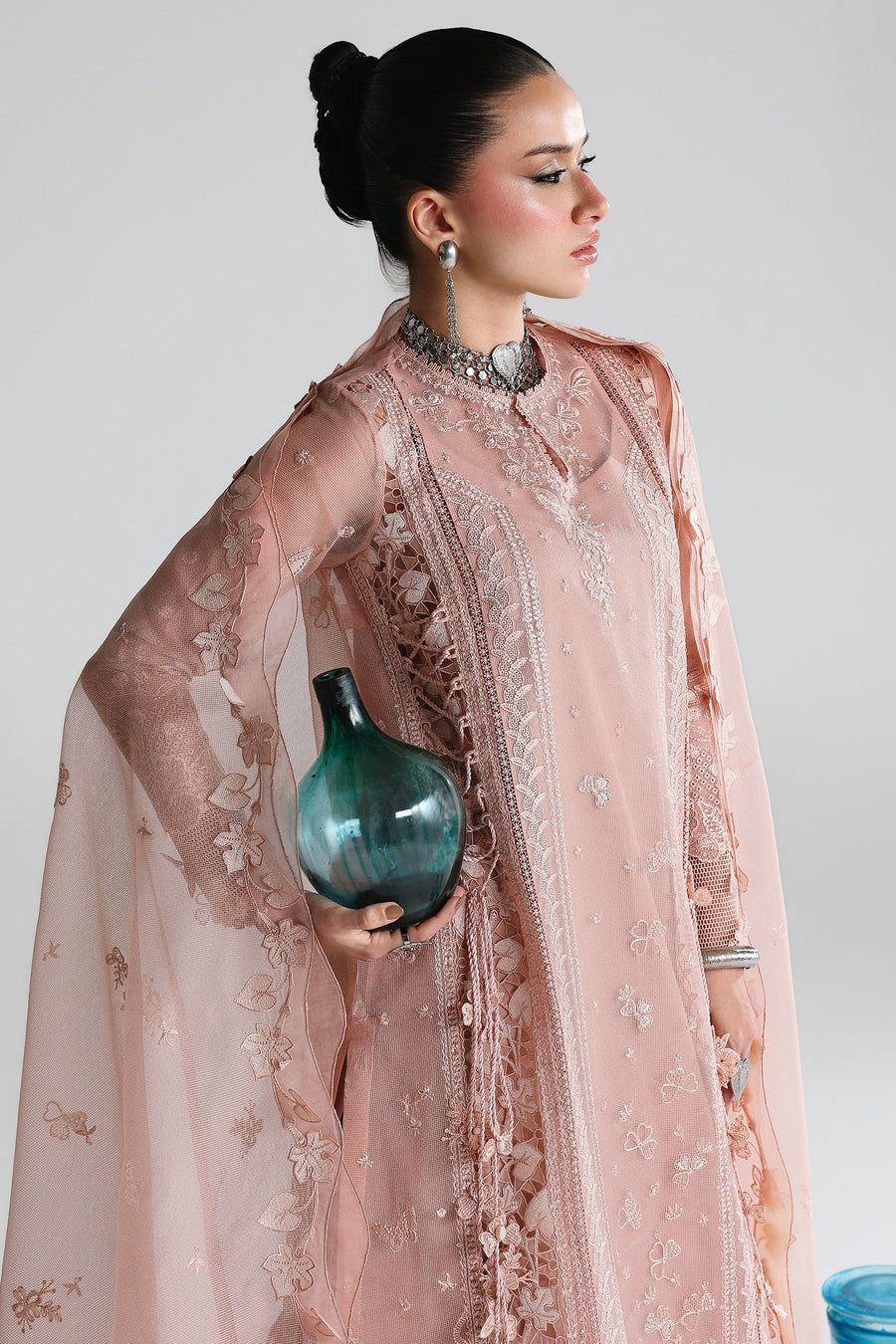 Qalamkar Festive Embroidered Lawn Unstitched 3Pc Suit QFL-11 JINA