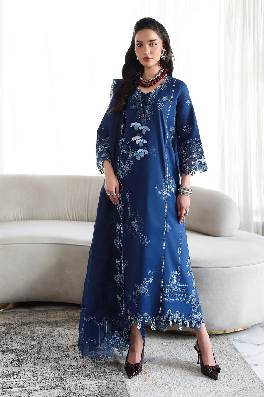 Qalamkar Qline Embroidered Lawn Unstitched 3Pc Suit QKL-01 SORAI
