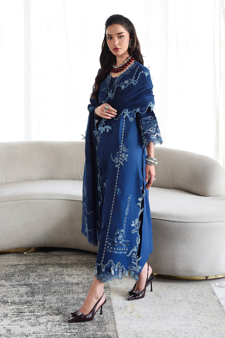 Qalamkar Qline Embroidered Lawn Unstitched 3Pc Suit QKL-01 SORAI