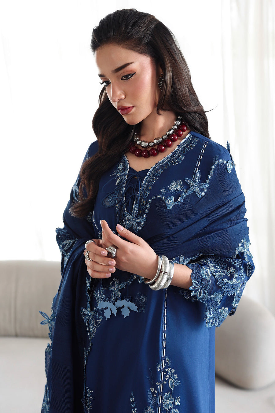 Qalamkar Qline Embroidered Lawn Unstitched 3Pc Suit QKL-01 SORAI