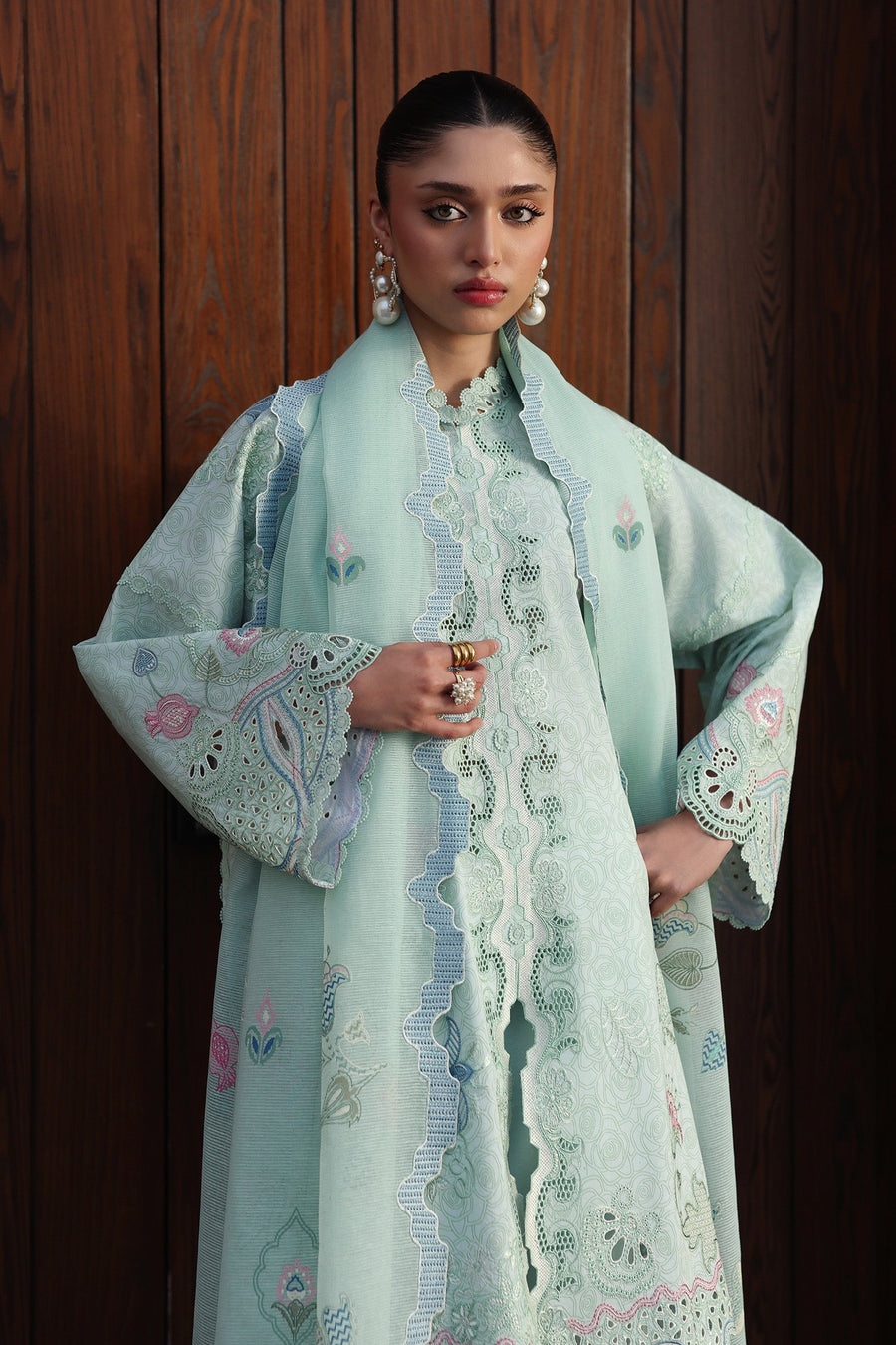 Qalamkar Qline Embroidered Lawn Unstitched 3Pc Suit QKL-07 LEYA