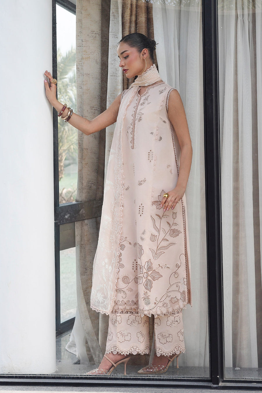 Qalamkar Qline Embroidered Lawn Unstitched 3Pc Suit QKL-10 MILA