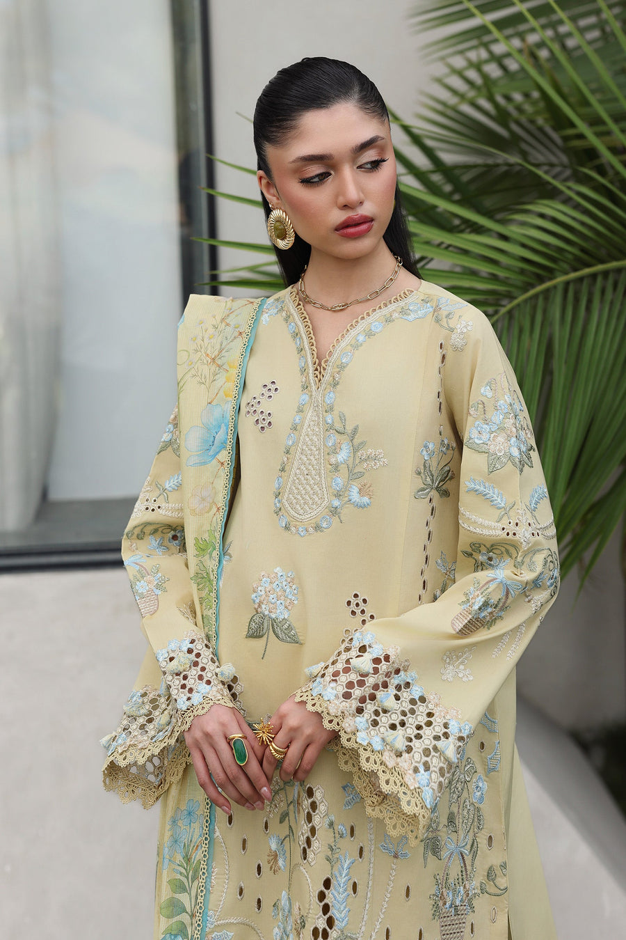 Qalamkar Qline Embroidered Lawn Unstitched 3Pc Suit QKL-11 MEIRA