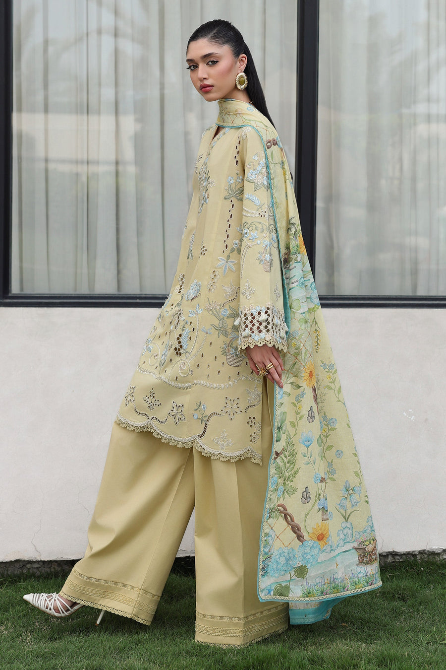 Qalamkar Qline Embroidered Lawn Unstitched 3Pc Suit QKL-11 MEIRA