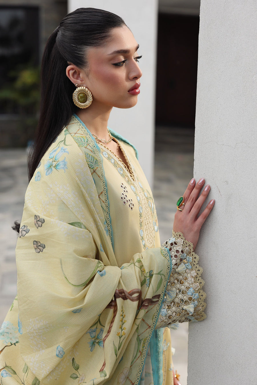 Qalamkar Qline Embroidered Lawn Unstitched 3Pc Suit QKL-11 MEIRA