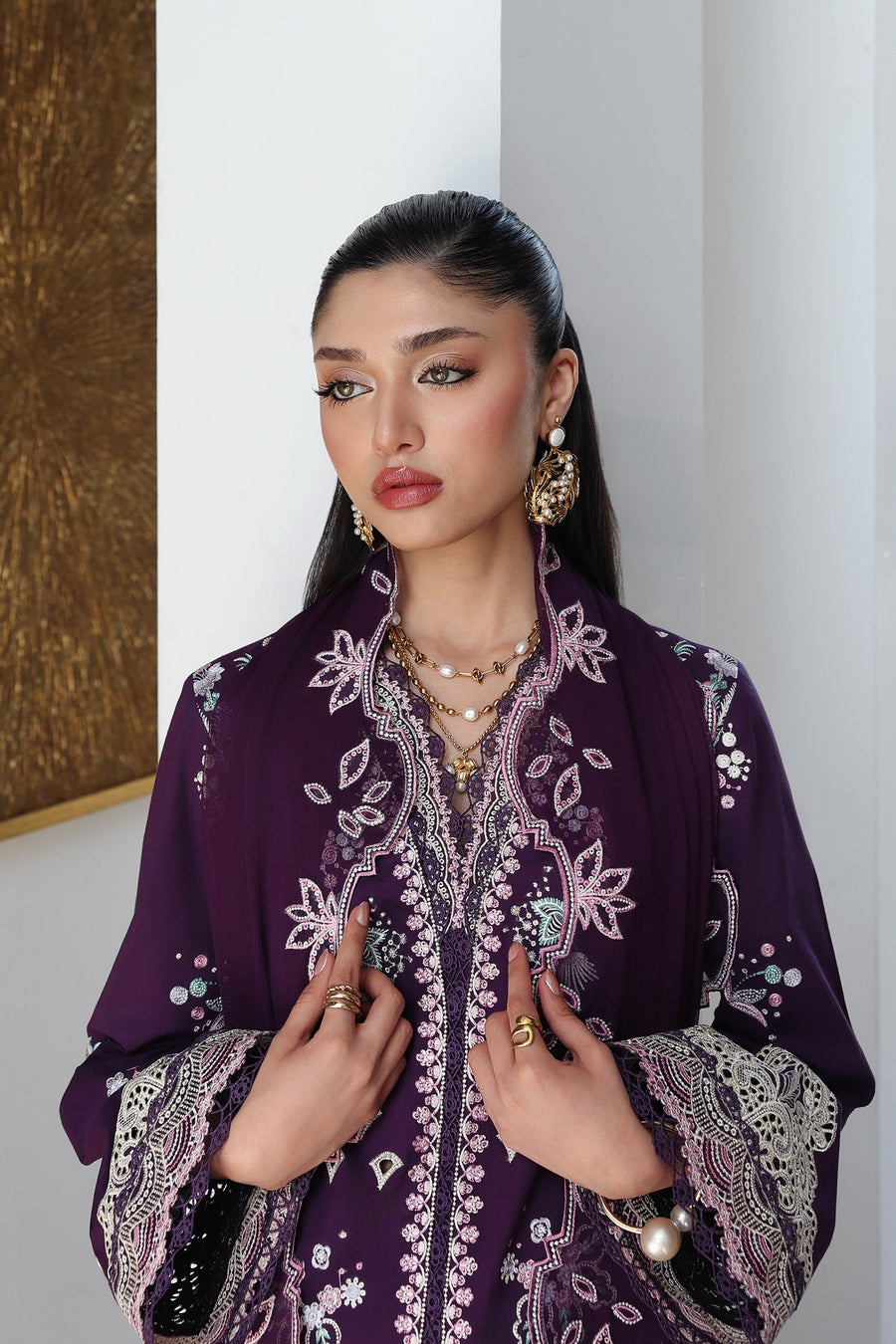 Qalamkar Qline Embroidered Lawn Unstitched 3Pc Suit QKL-14 SUHRA
