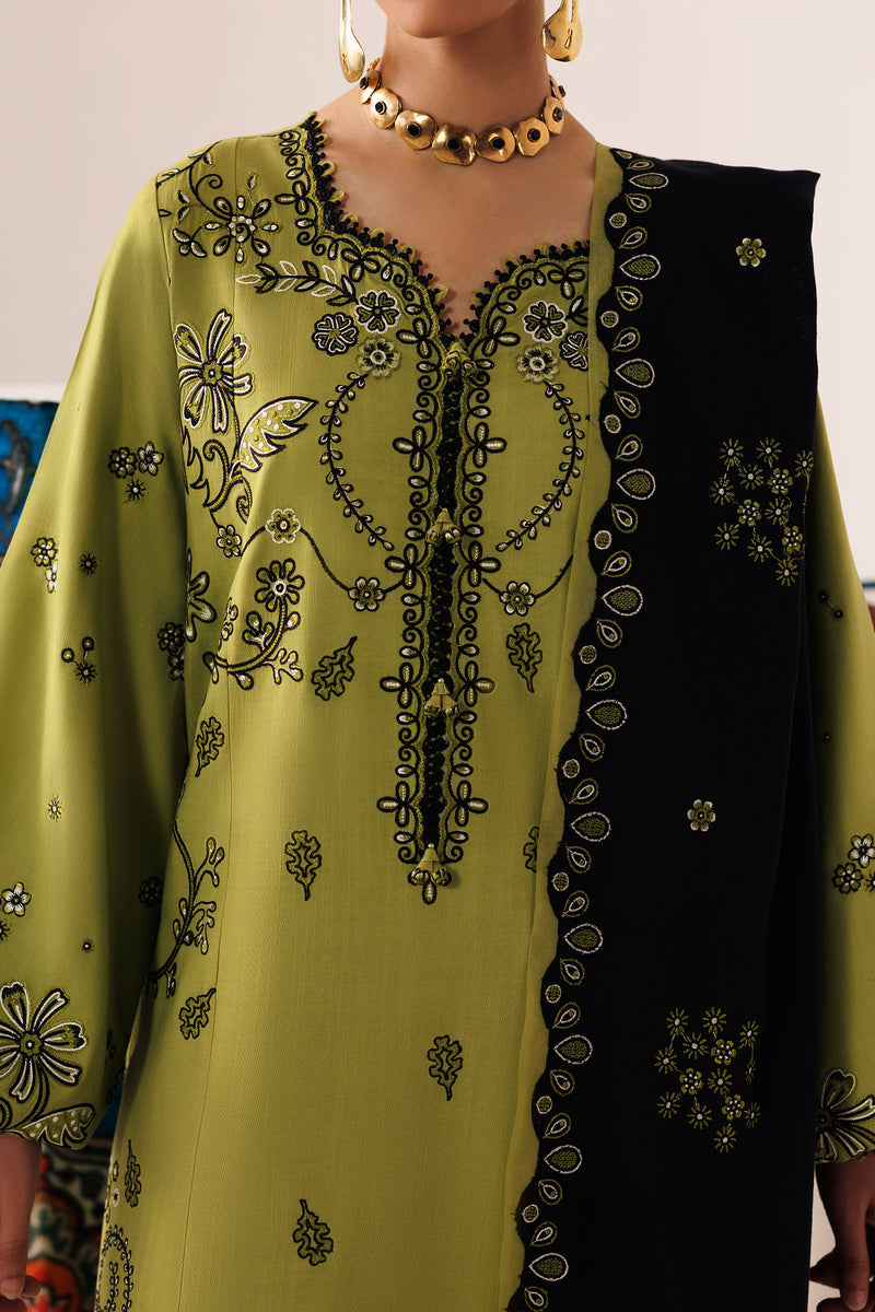 Qalamkar Qline Embroidered Linen Unstitched 3Pc Suit QLW-01 AMARAH