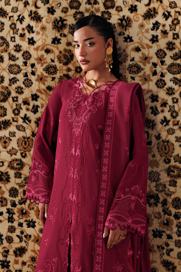 Qalamkar Qline Embroidered Linen Unstitched 3Pc Suit QLW-02 ALEENA