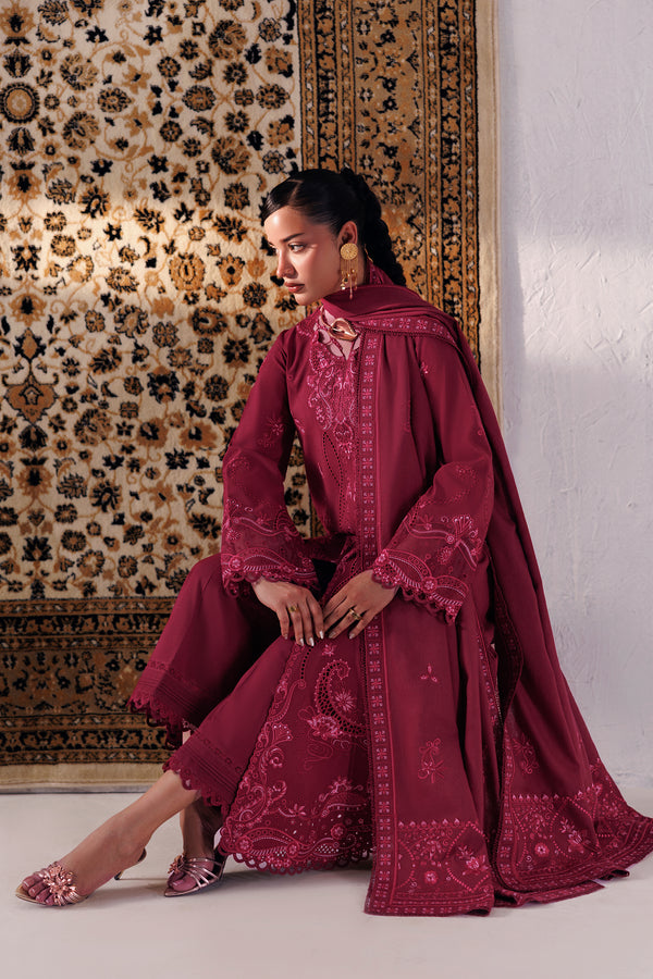 Qalamkar Qline Embroidered Linen Unstitched 3Pc Suit QLW-02 ALEENA