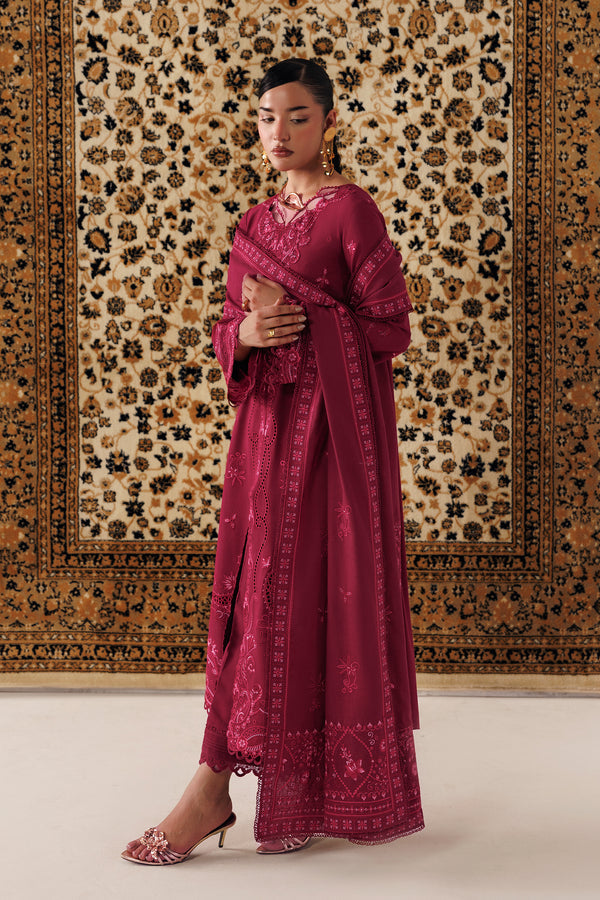 Qalamkar Qline Embroidered Linen Unstitched 3Pc Suit QLW-02 ALEENA
