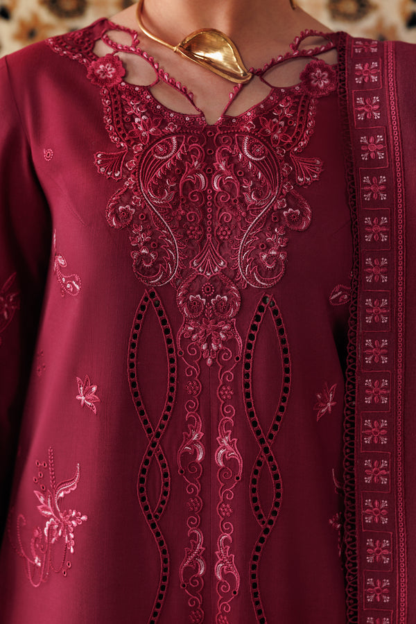 Qalamkar Qline Embroidered Linen Unstitched 3Pc Suit QLW-02 ALEENA