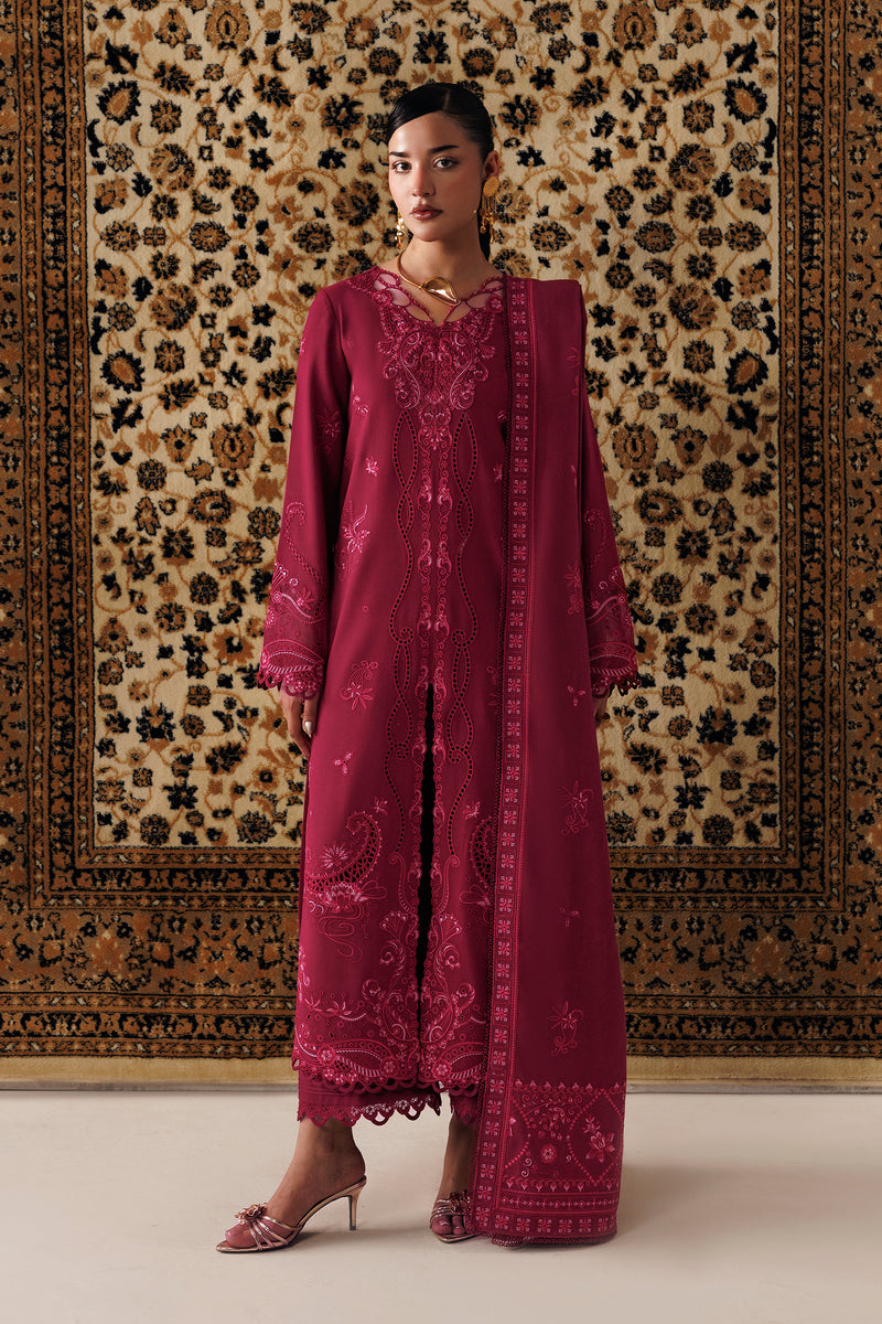 Qalamkar Qline Embroidered Linen Unstitched 3Pc Suit QLW-02 ALEENA