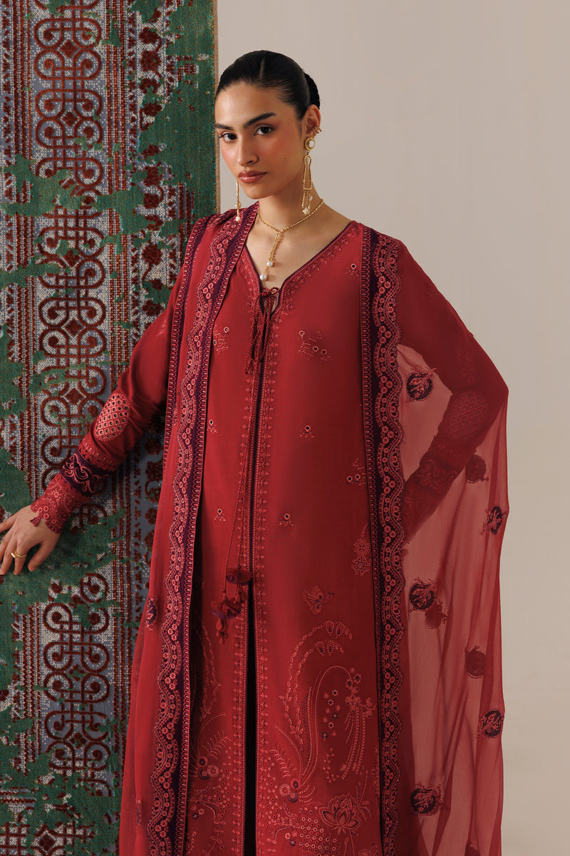 Qalamkar Qline Embroidered Linen Unstitched 3Pc Suit QLW-03 ZAIRA