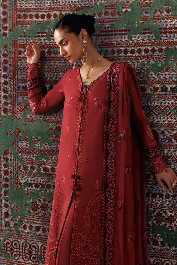 Qalamkar Qline Embroidered Linen Unstitched 3Pc Suit QLW-03 ZAIRA