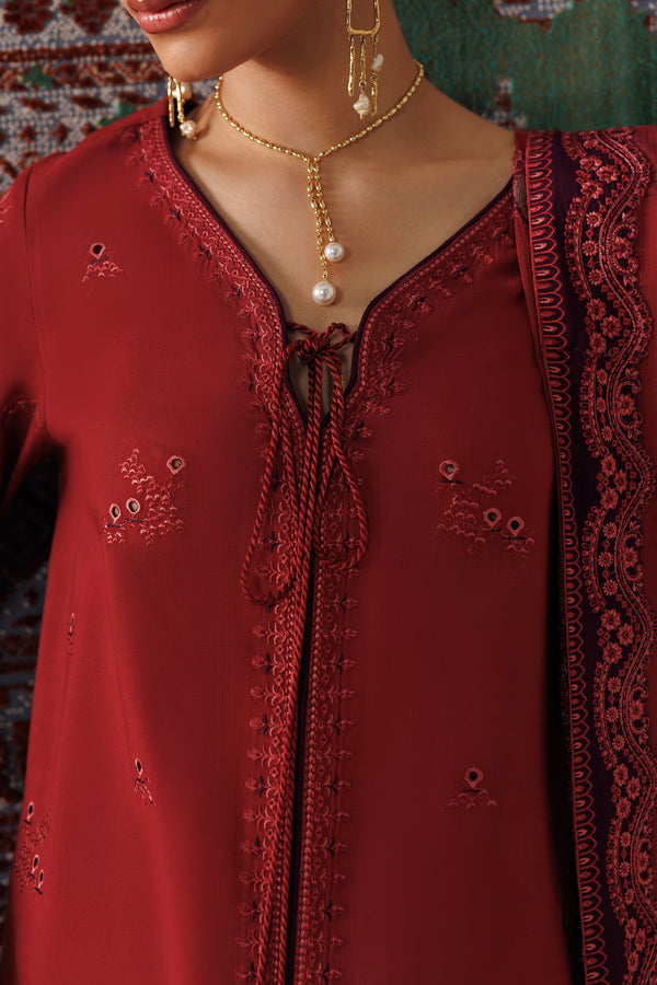 Qalamkar Qline Embroidered Linen Unstitched 3Pc Suit QLW-03 ZAIRA