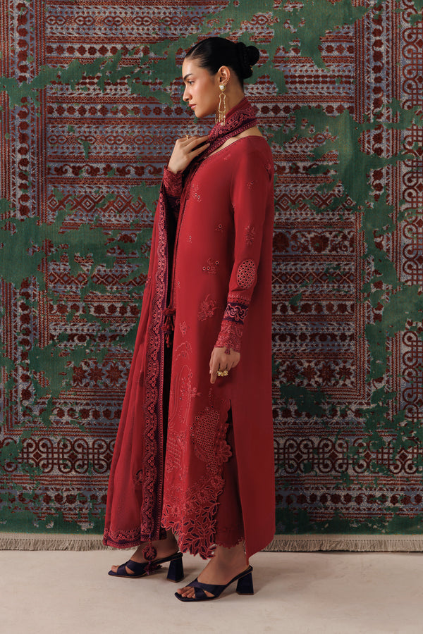 Qalamkar Qline Embroidered Linen Unstitched 3Pc Suit QLW-03 ZAIRA