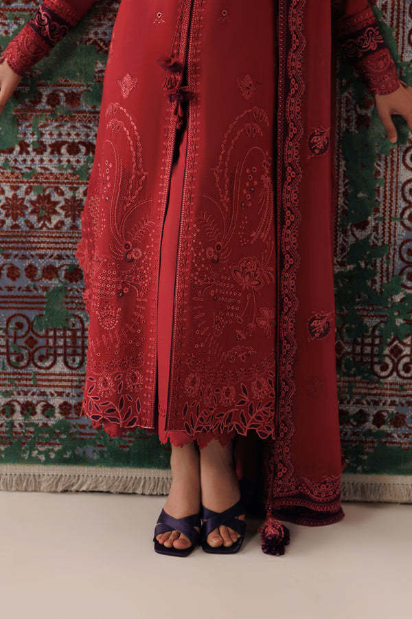 Qalamkar Qline Embroidered Linen Unstitched 3Pc Suit QLW-03 ZAIRA