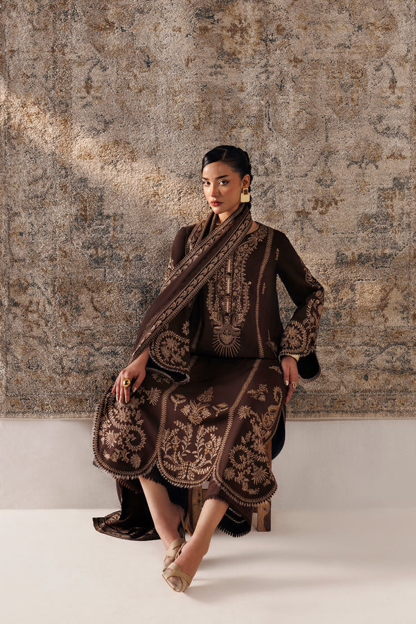 Qalamkar Qline Embroidered Linen Unstitched 3Pc Suit QLW-04 SHAHEEN