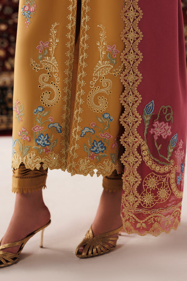 Qalamkar Qline Embroidered Linen Unstitched 3Pc Suit QLW-06 NYRA