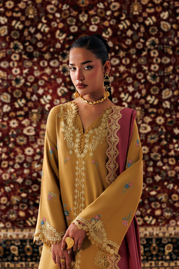 Qalamkar Qline Embroidered Linen Unstitched 3Pc Suit QLW-06 NYRA