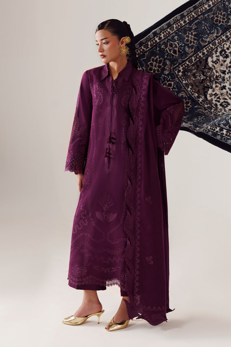 Qalamkar Qline Embroidered Linen Unstitched 3Pc Suit QLW-07 MAHEEN