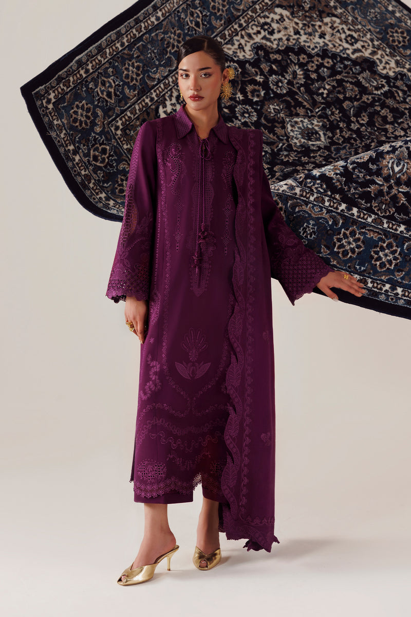 Qalamkar Qline Embroidered Linen Unstitched 3Pc Suit QLW-07 MAHEEN