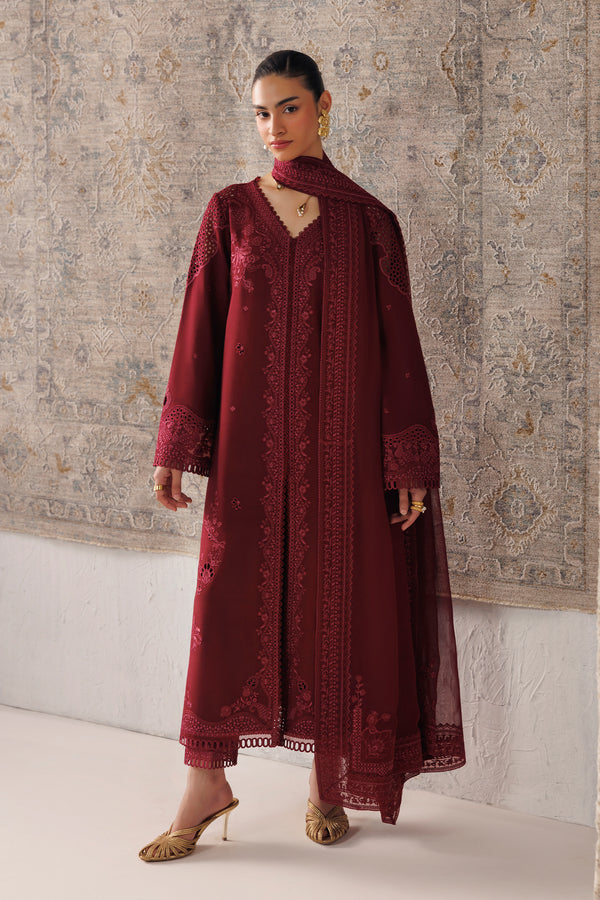 Qalamkar Qline Embroidered Linen Unstitched 3Pc Suit QLW-08 NEIRAH