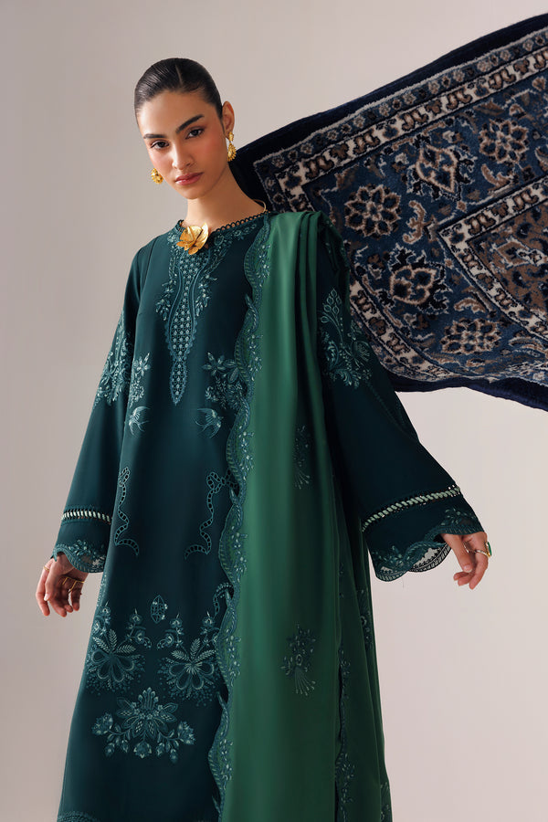 Qalamkar Qline Embroidered Linen Unstitched 3Pc Suit QLW-09 ROMA