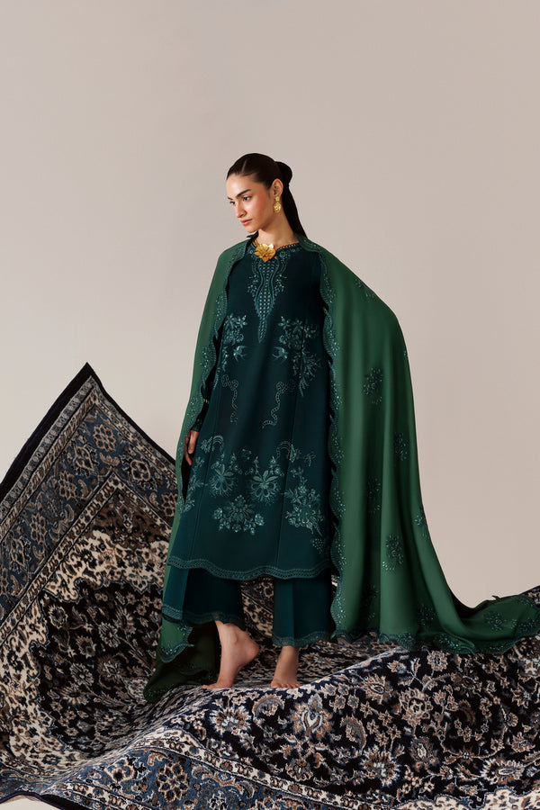Qalamkar Qline Embroidered Linen Unstitched 3Pc Suit QLW-09 ROMA