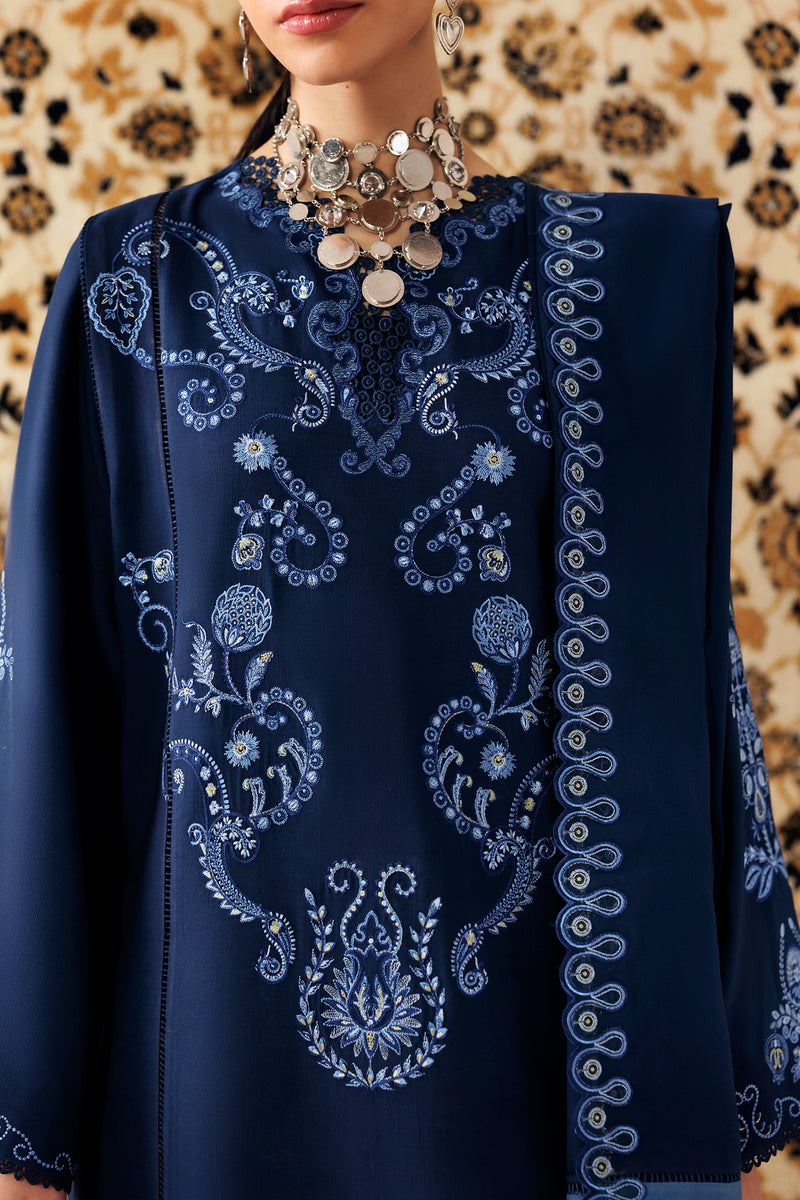 Qalamkar Qline Embroidered Linen Unstitched 3Pc Suit QLW-10 SERAN