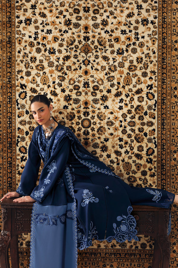 Qalamkar Qline Embroidered Linen Unstitched 3Pc Suit QLW-10 SERAN