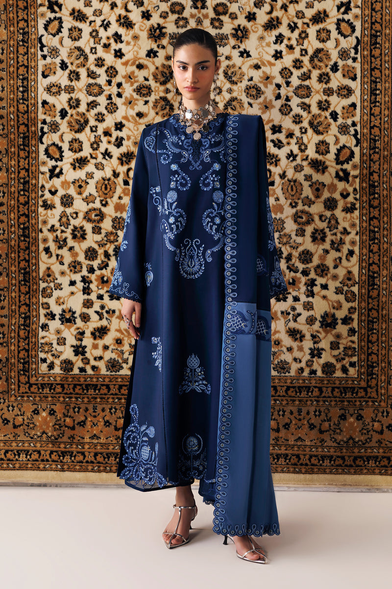 Qalamkar Qline Embroidered Linen Unstitched 3Pc Suit QLW-10 SERAN