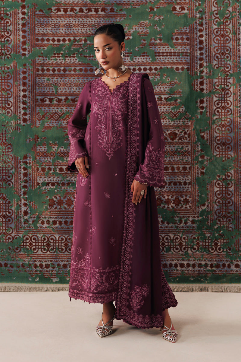 Qalamkar Qline Embroidered Linen Unstitched 3Pc Suit QLW-14 FARWA