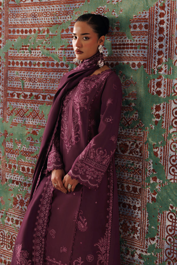 Qalamkar Qline Embroidered Linen Unstitched 3Pc Suit QLW-14 FARWA