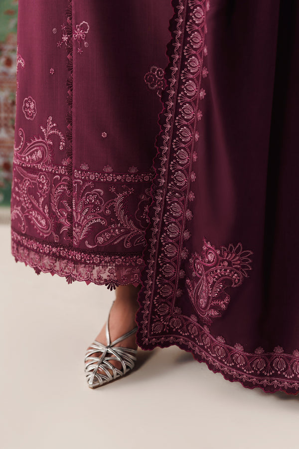 Qalamkar Qline Embroidered Linen Unstitched 3Pc Suit QLW-14 FARWA