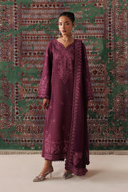 Qalamkar Qline Embroidered Linen Unstitched 3Pc Suit QLW-14 FARWA